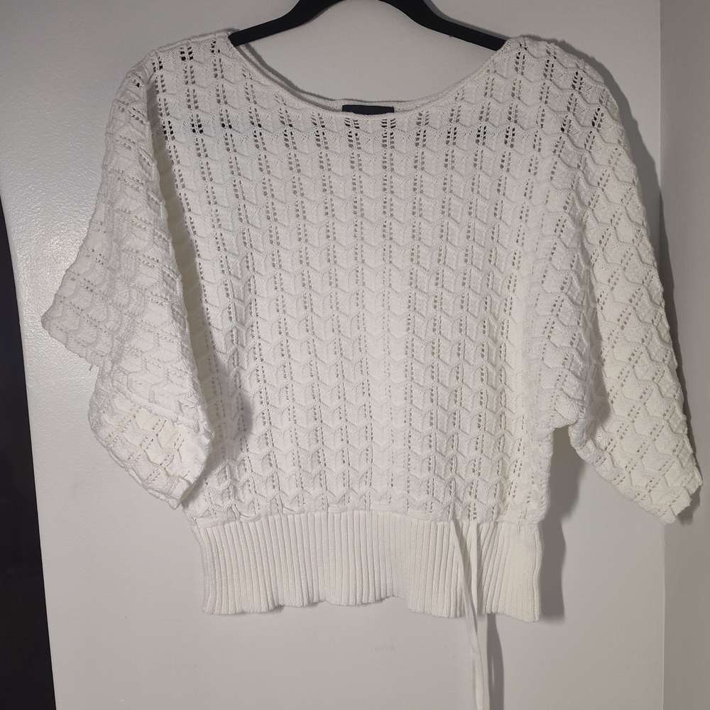 Soma White Knit Sweater - Crew Neck